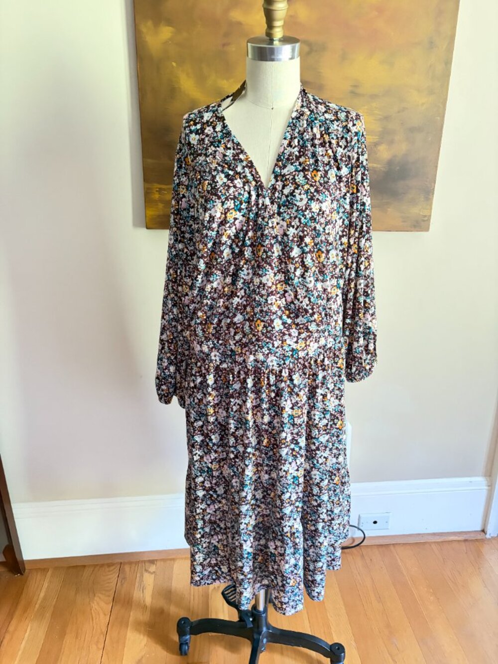 Torrid Knit Surplice Tiered Floral Dress Size XXL 18-20 NWT - Picture 8 of 8